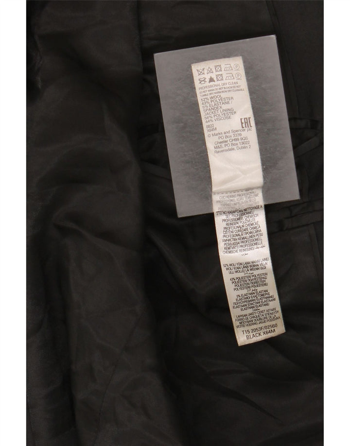 Marks & Spencer Veste blazer à 2 boutons pour homme UK 38 laine noire moyenne