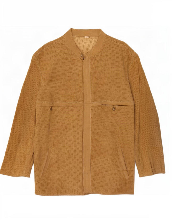 veste en daim homme vintage UK 34 XS Beige