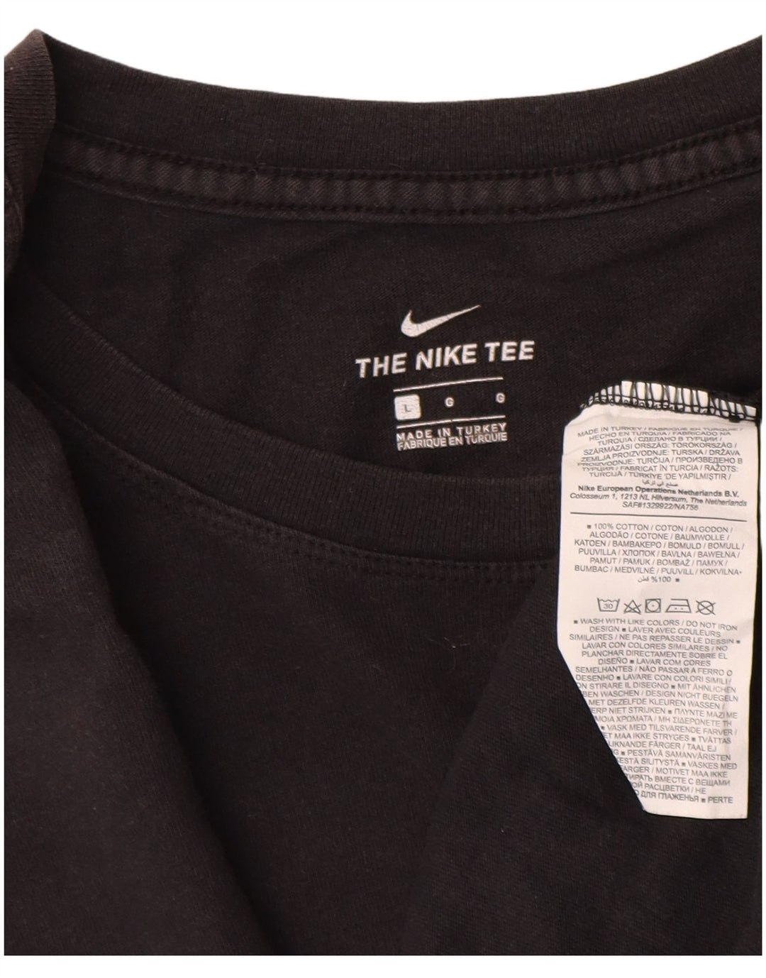 Nike T-shirt graphique pour homme en coton noir Taille L