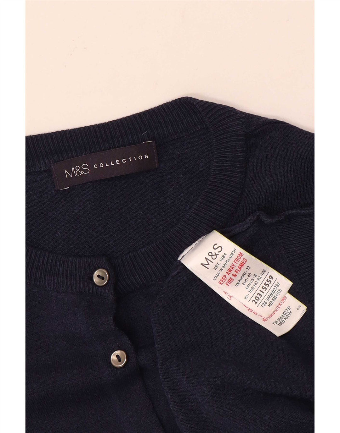 Marks & Spencer Cardigan pour femme en viscose bleu marine moyen UK 12