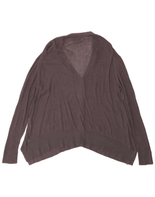 MASSIMO DUTTI Pull Cardigan Femme UK 14 Gris Moyen Coton