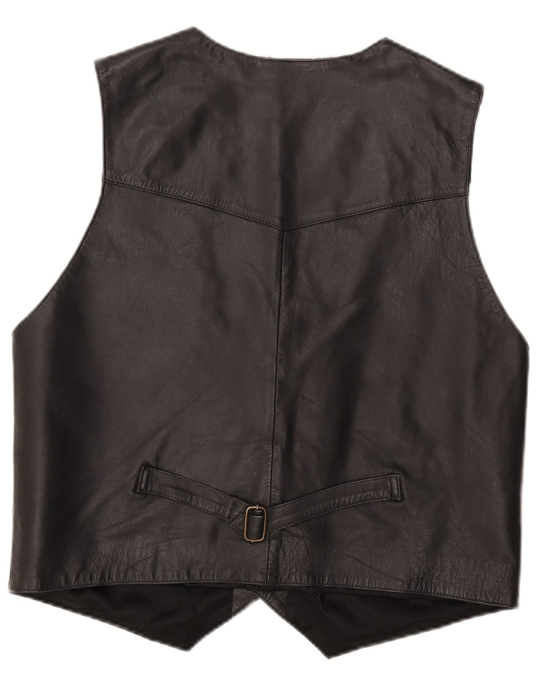 VINTAGE Gilet en cuir homme XL Cuir noir