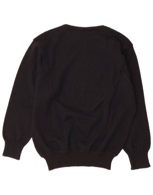Yorn Pull surdimensionné à col rond pour femme UK 10 Petit Noir Géométrique