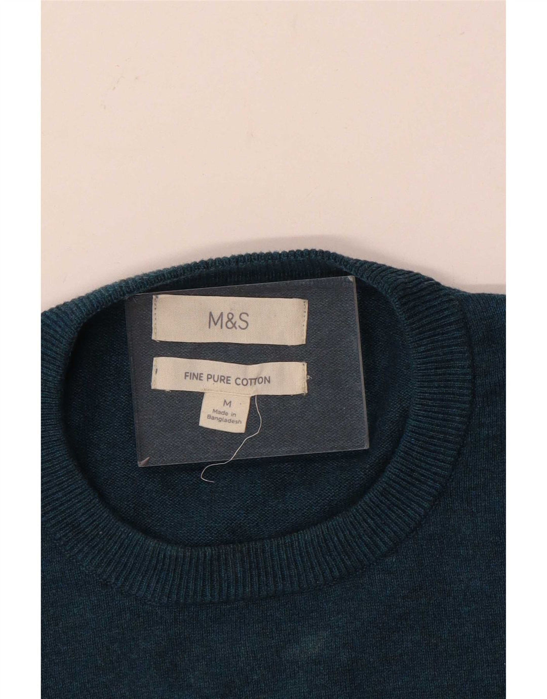 Marks & Spencer Pull Col Rond Homme Bleu Moyen Coton