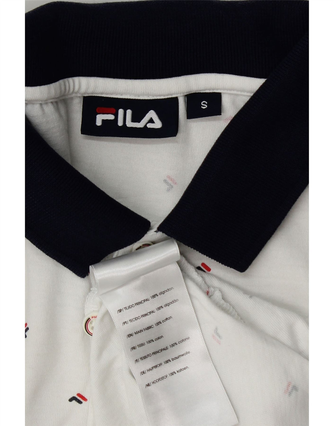 Fila Polo Graphique Homme Petit Blanc Coton