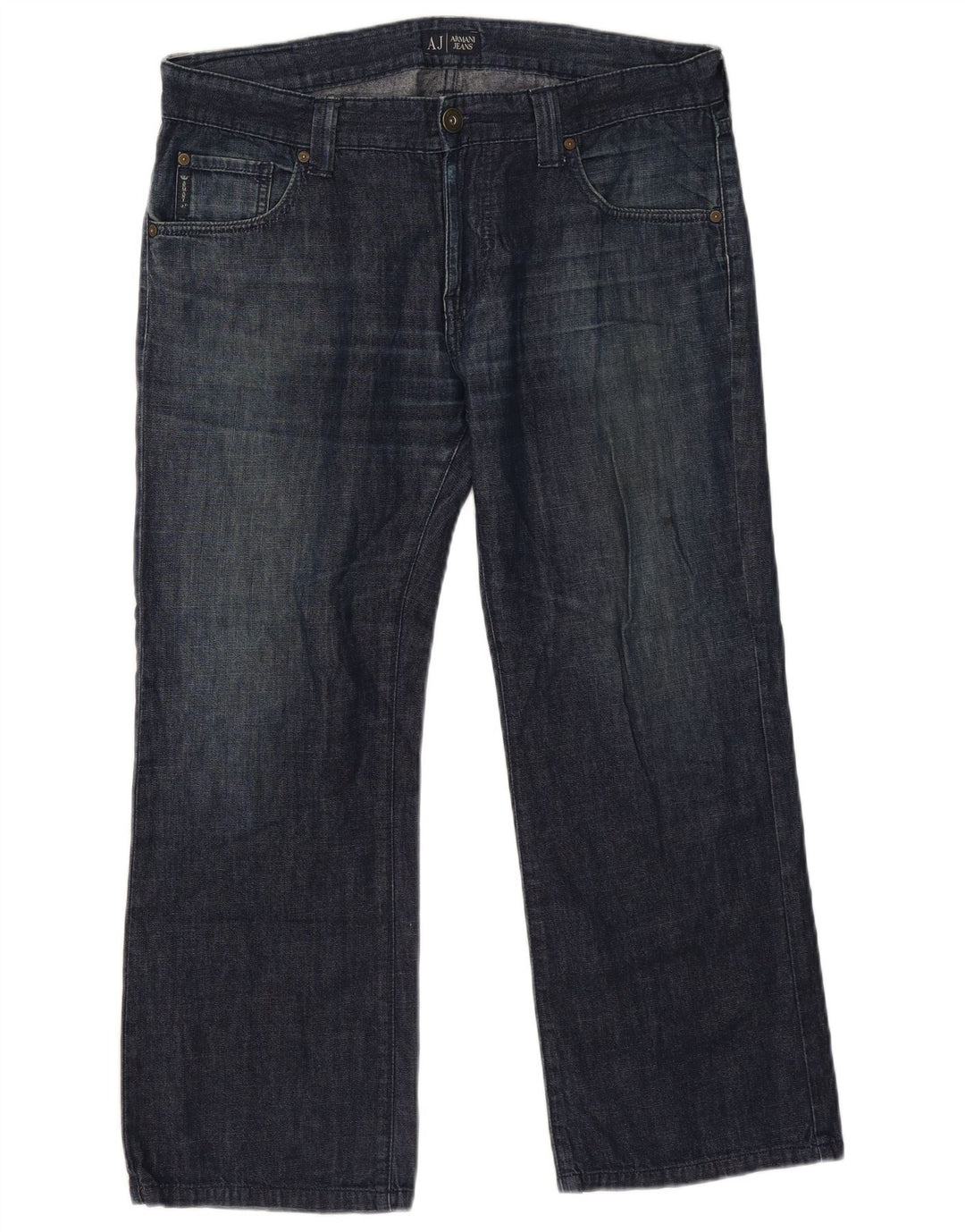 Armani Femme Jean Droit W36 L26 Bleu Marine Coton