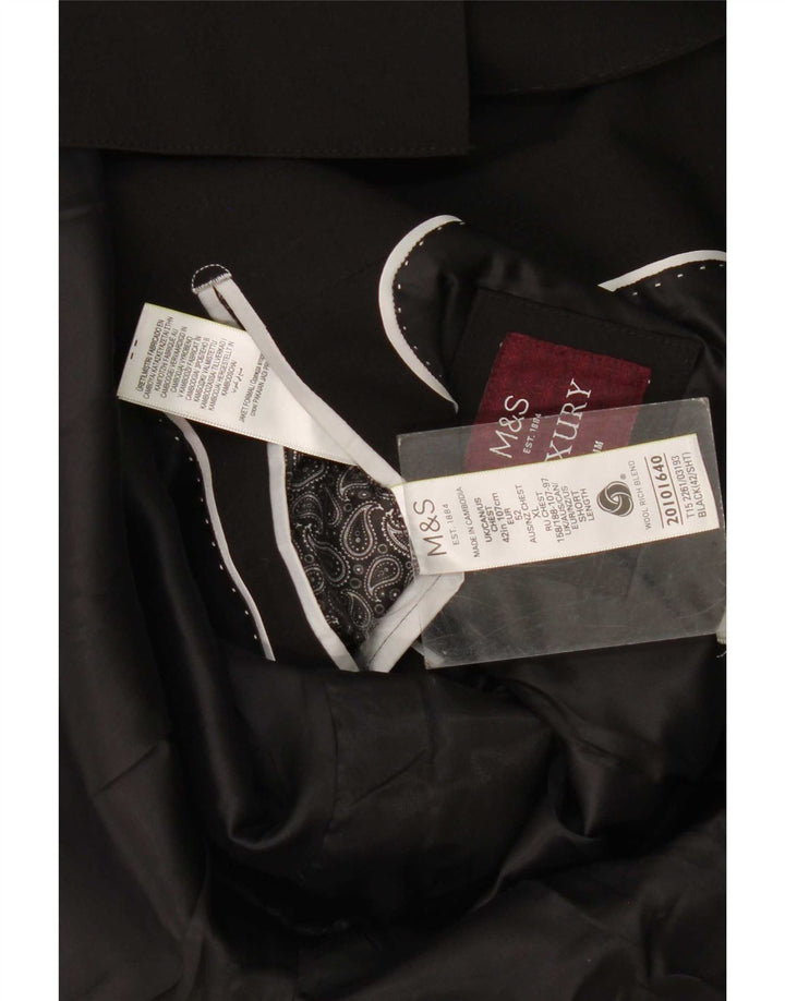 Marks & Spencer Veste blazer à 2 boutons pour homme UK 42 Grande laine noire