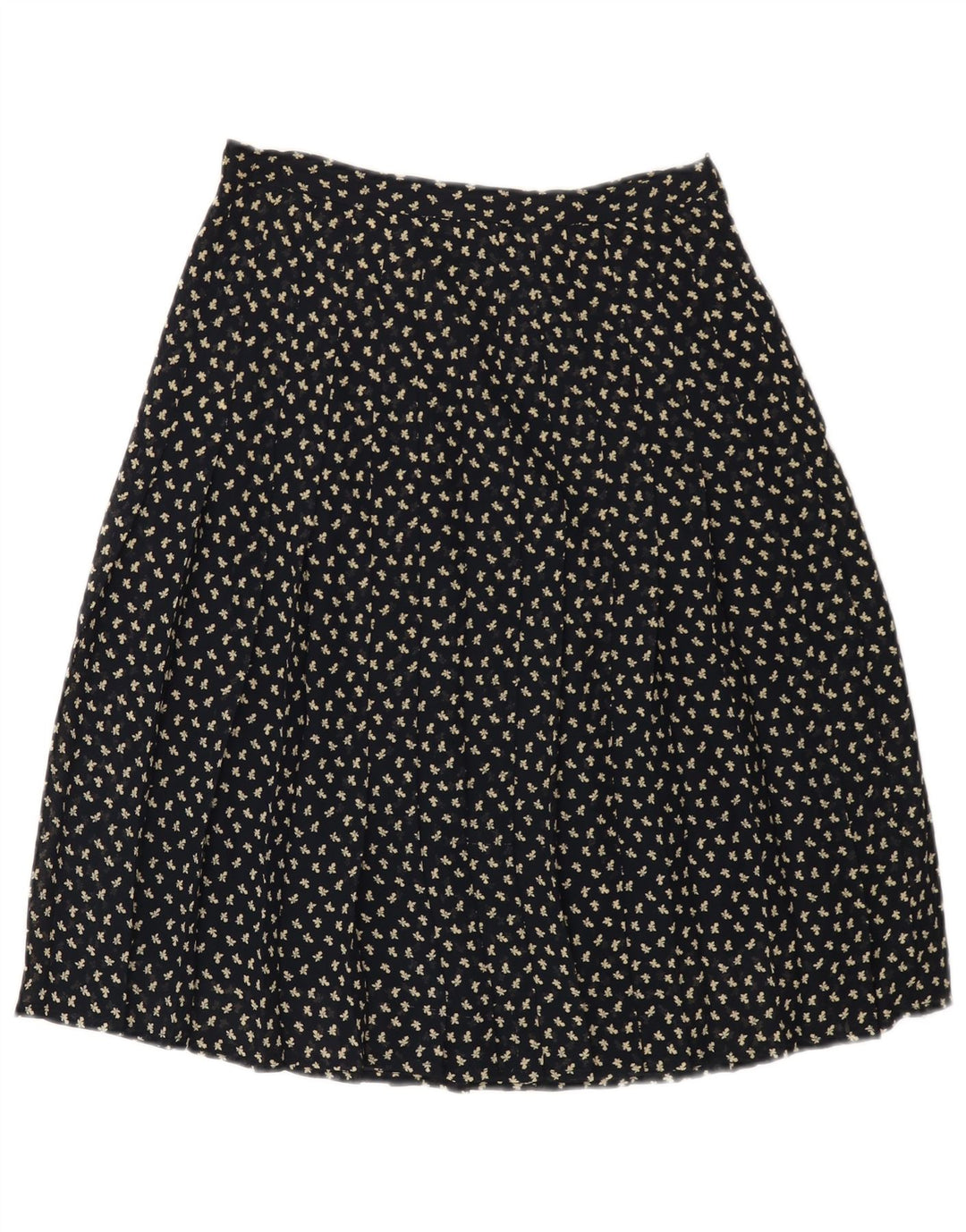 VINTAGE Jupe trapèze taille haute femme IT 44 Medium W26 Bleu Marine Floral