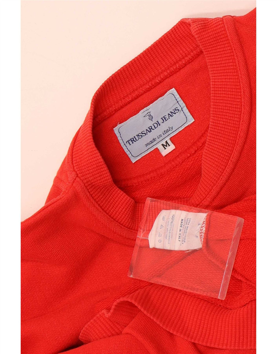 Trussardi Jeans Pull Graphique Sweat-Shirt Rouge Moyen Coton Homme