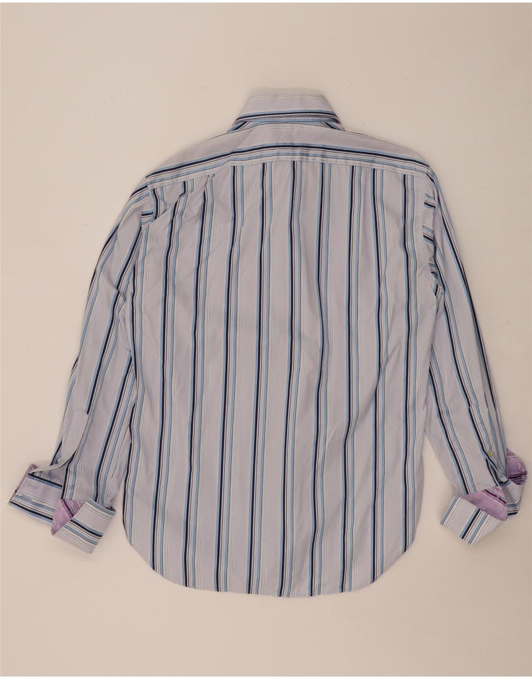 TED BAKER Chemise Homme Taille 16 Grand Bleu Rayé