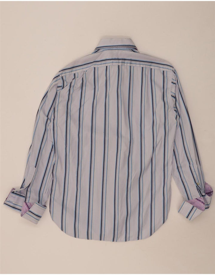 TED BAKER Chemise Homme Taille 16 Grand Bleu Rayé