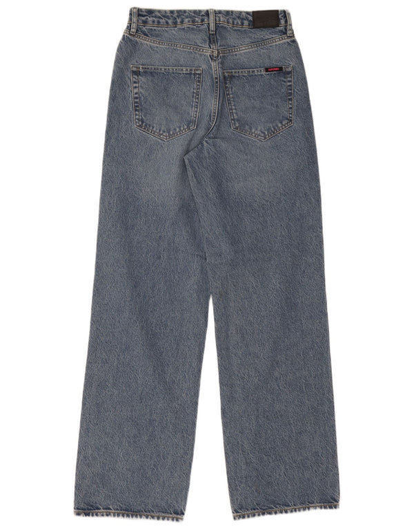 Superdry Jean taille haute jambe large femme W28 L32 bleu coton