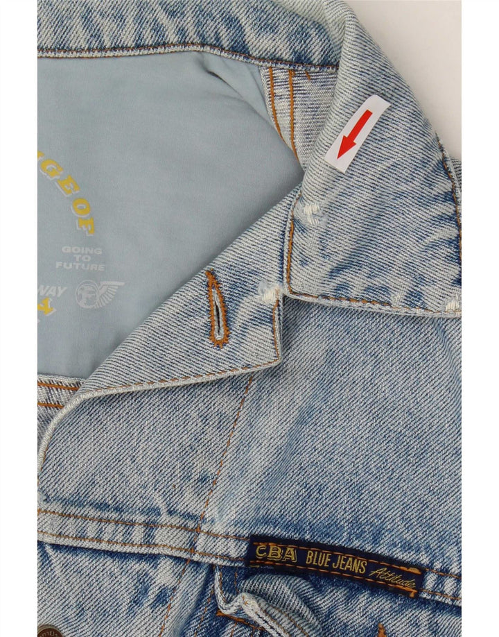 veste en denim femme vintage UK 16 Grand Bleu