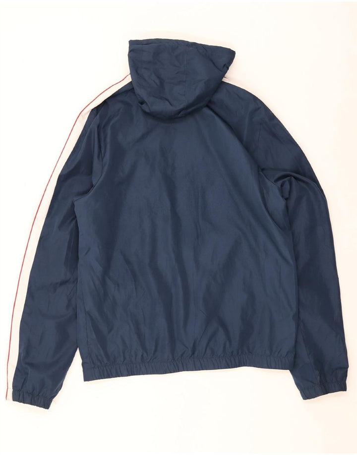 Ellesse Veste de pluie à capuche pour homme UK 42 XL Bleu Colorblock Polyester