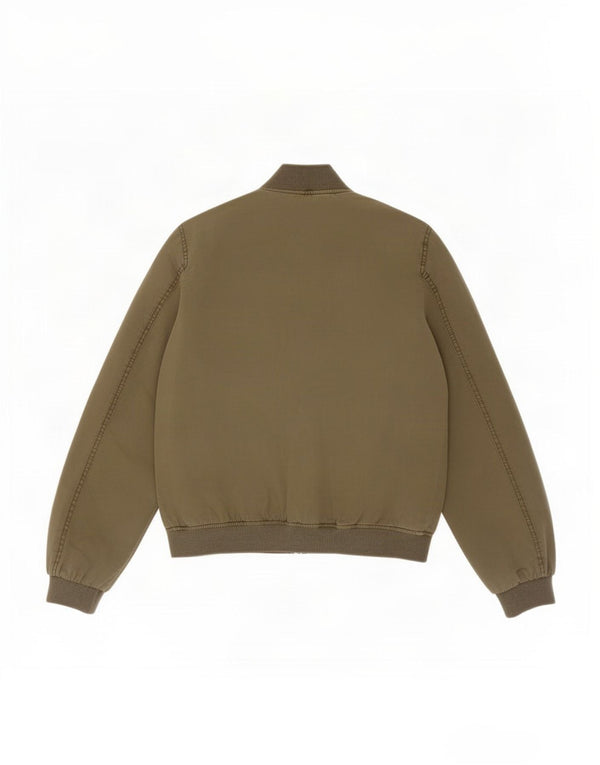Zara Mens Bomber Jacket UK 36 Petit Kaki Coton