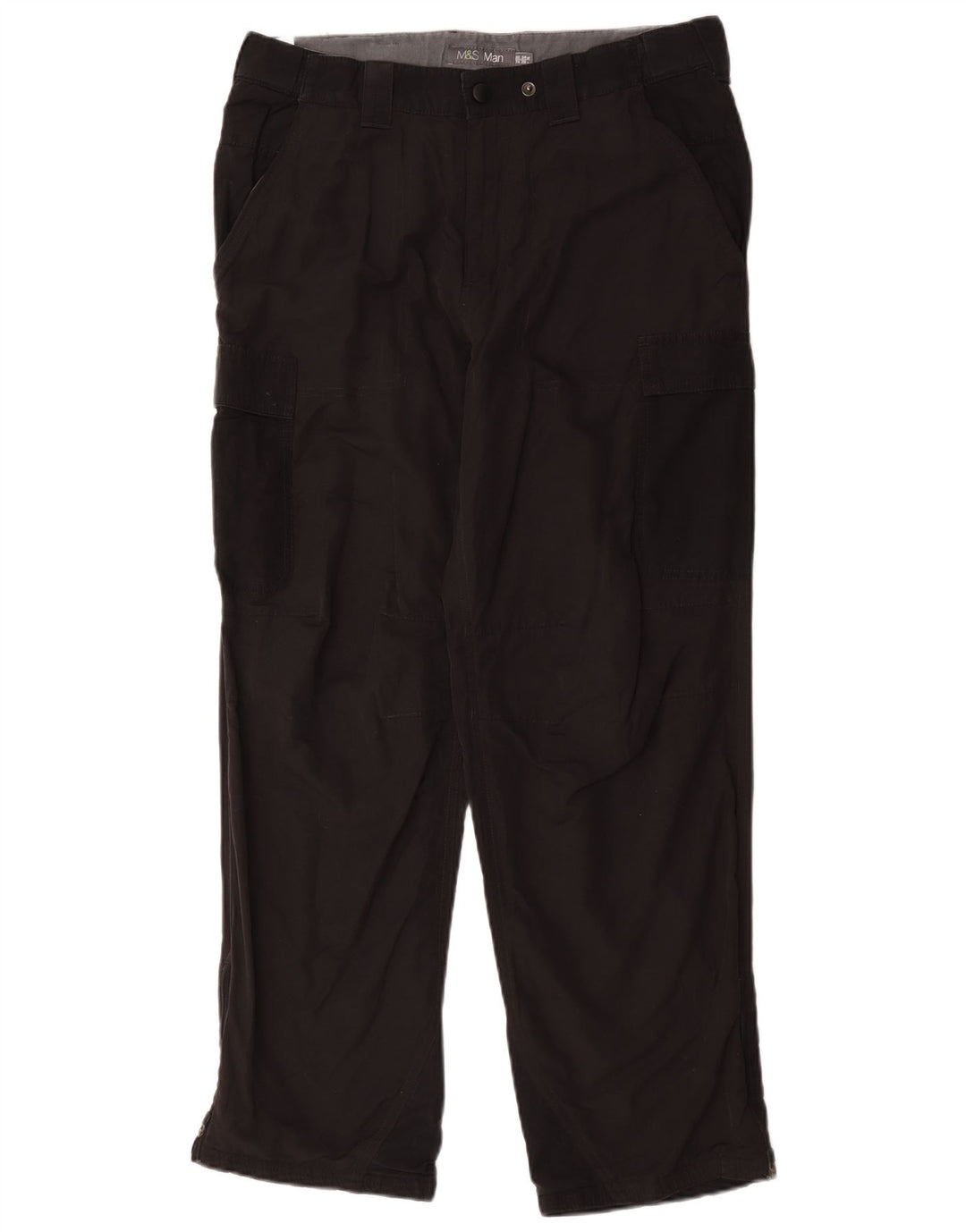 Marks & Spencer Pantalon Cargo Droit W34 L29 Homme Noir Polyamide