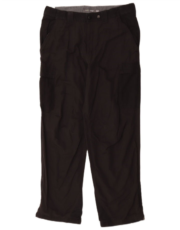 Marks & Spencer Pantalon Cargo Droit W34 L29 Homme Noir Polyamide
