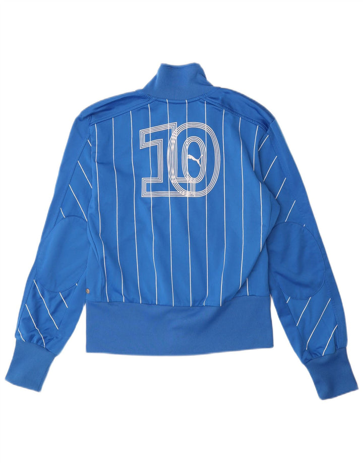 Puma Veste de survêtement graphique pour femme UK 10 Small Bleu à fines rayures