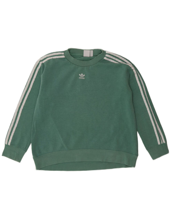 Adidas Sweat-shirt surdimensionné pour femme UK 8 Petit coton vert
