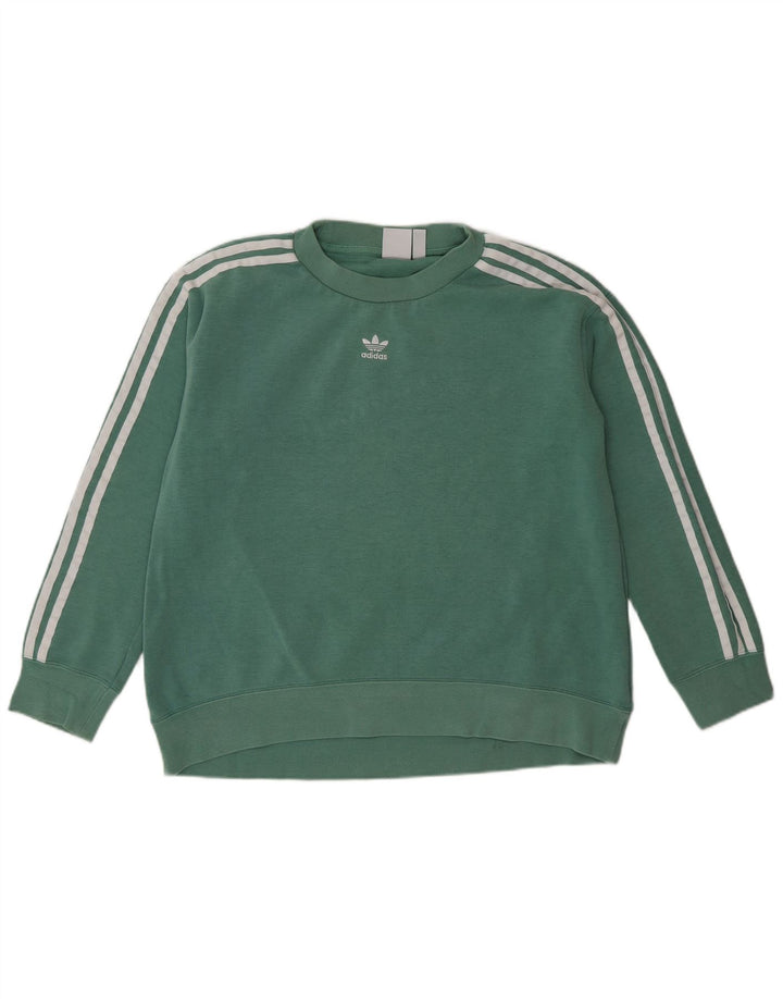 Adidas Sweat-shirt surdimensionné pour femme UK 8 Petit coton vert