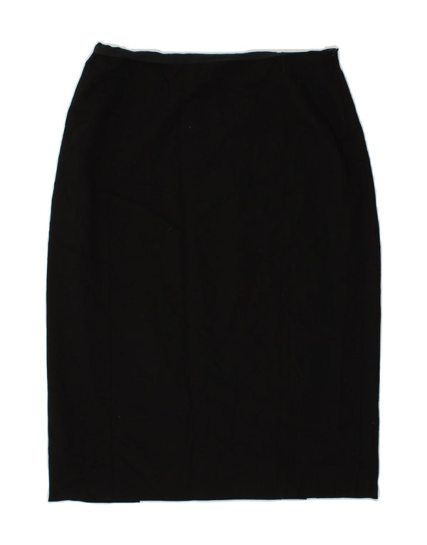 JAEGER Jupe midi femme UK 12 Medium W28 Laine noire