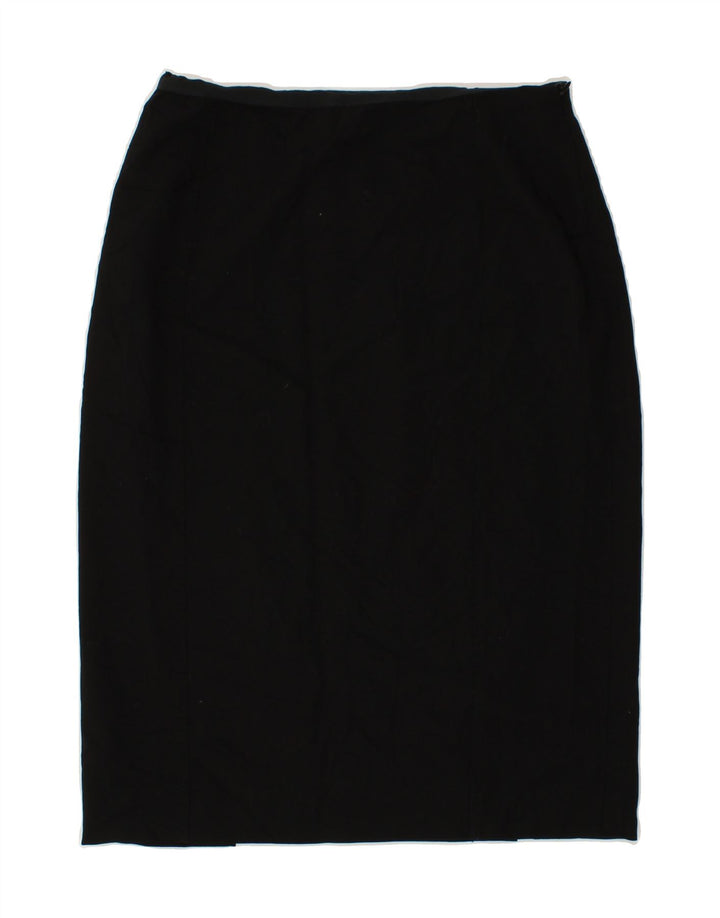 JAEGER Jupe midi femme UK 12 Medium W28 Laine noire