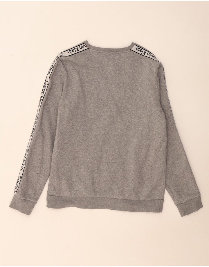 Calvin Klein Sweat-shirt graphique pour homme en coton gris Small