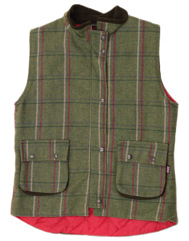 Game Technical Apparel Gilet pour femme UK 44 Large laine à carreaux vert