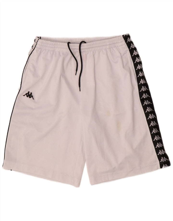 KAPPA Short de sport graphique pour homme XL Blanc Colorblock Polyester