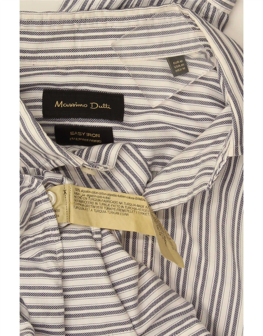 Massimo Dutti Chemise Homme Coton Rayé Blanc Moyen