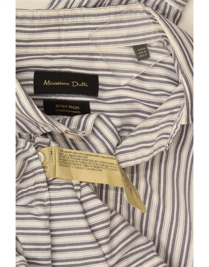 Massimo Dutti Chemise Homme Coton Rayé Blanc Moyen