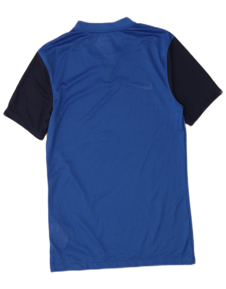Nike Hommes Dri Fit Slim Fit T-Shirt Haut Petit Bleu Colorblock Polyester