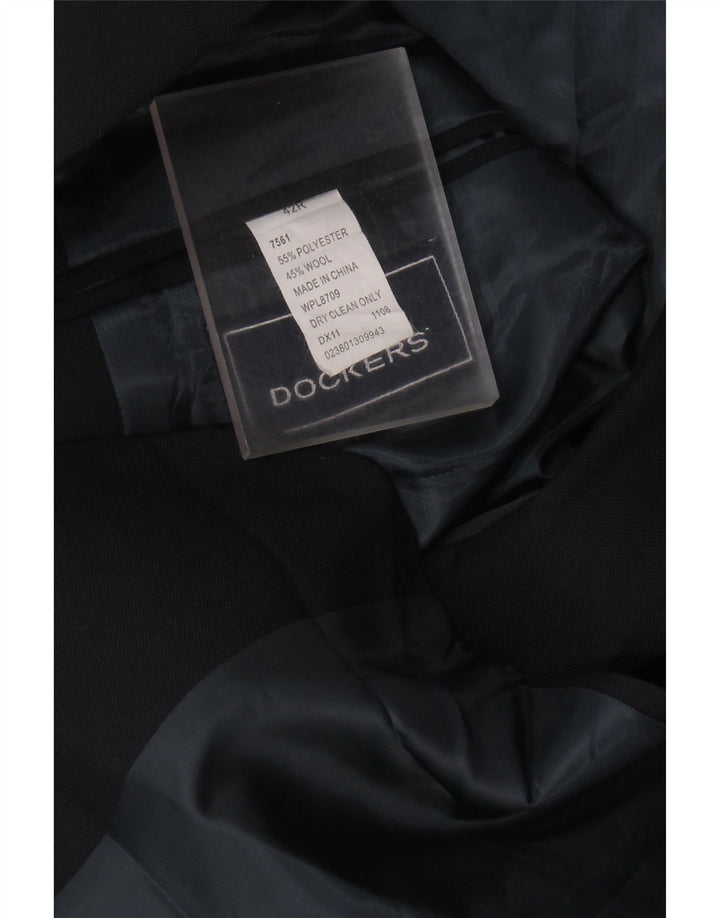 DOCKERS Veste Blazer 2 Boutons Homme UK 42 XL Noir Polyester