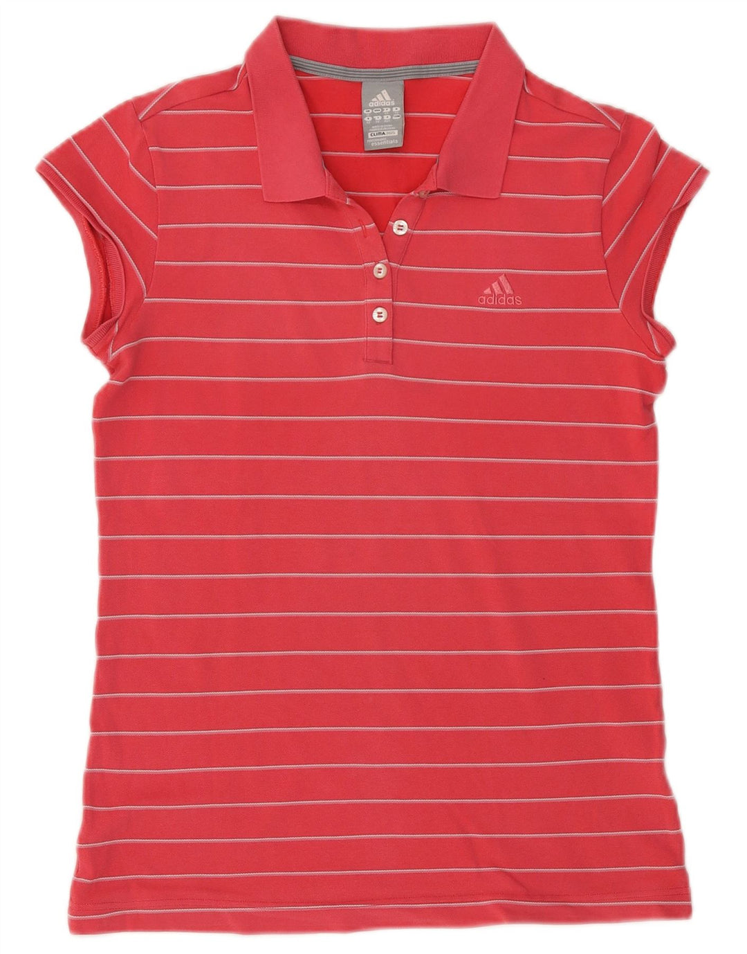 ADIDAS Polo Clima 365 pour femme UK 16 Grand coton rayé rose