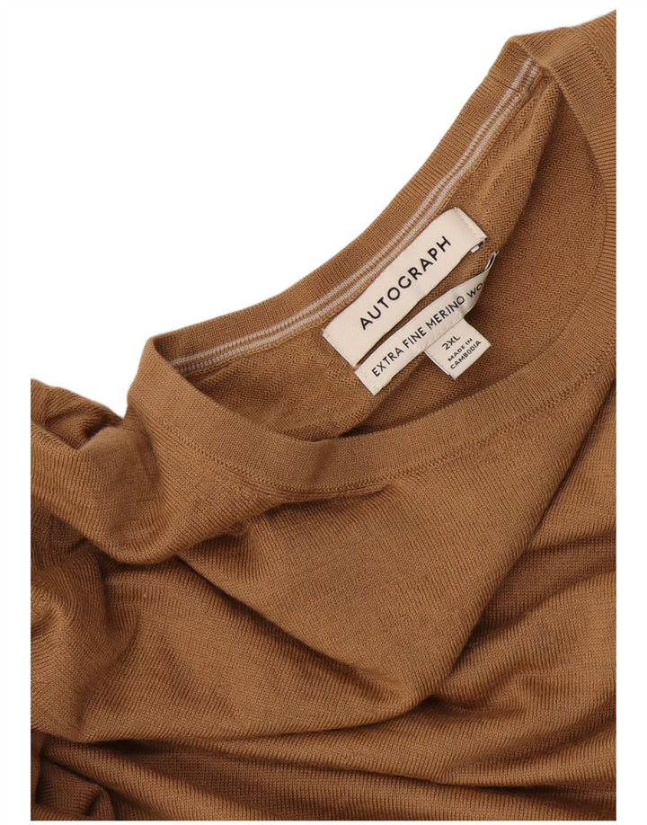 Marks & Spencer Pull à col rond autographe pour homme Beige 2XL