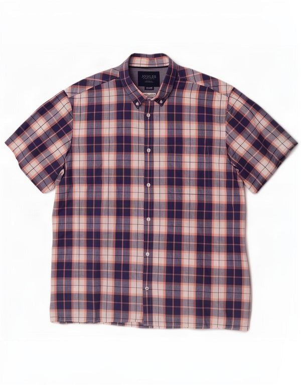 Joules Chemise classique à manches courtes pour homme 2XL en coton à carreaux bleu