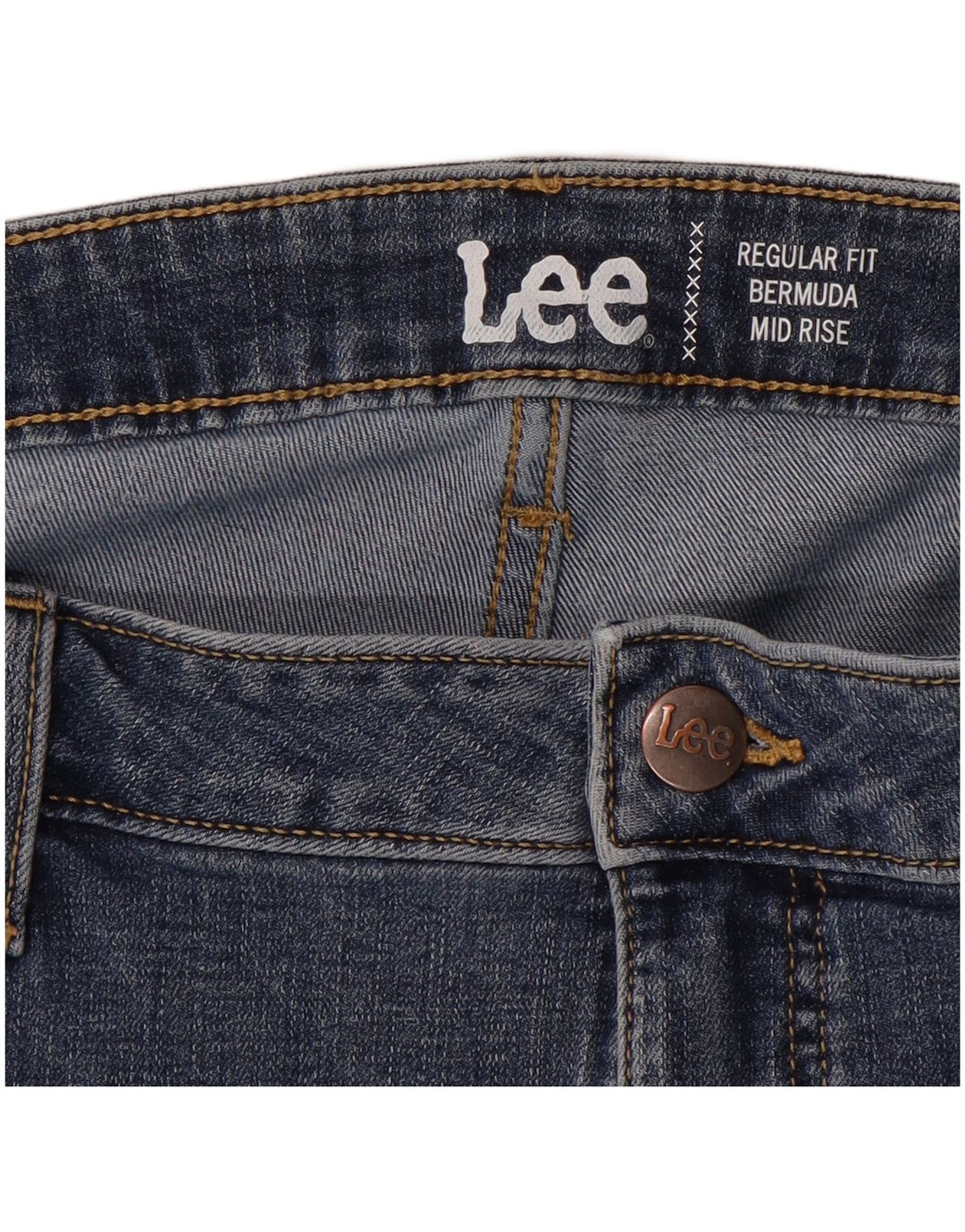 LEE Bermuda en jean taille moyenne pour femme W44 3XL Bleu