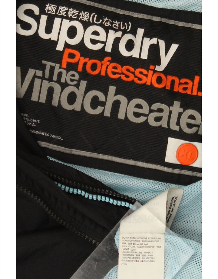 Superdry Veste de pluie à capuche The Windcheater pour femme UK 18 XL Nylon noir