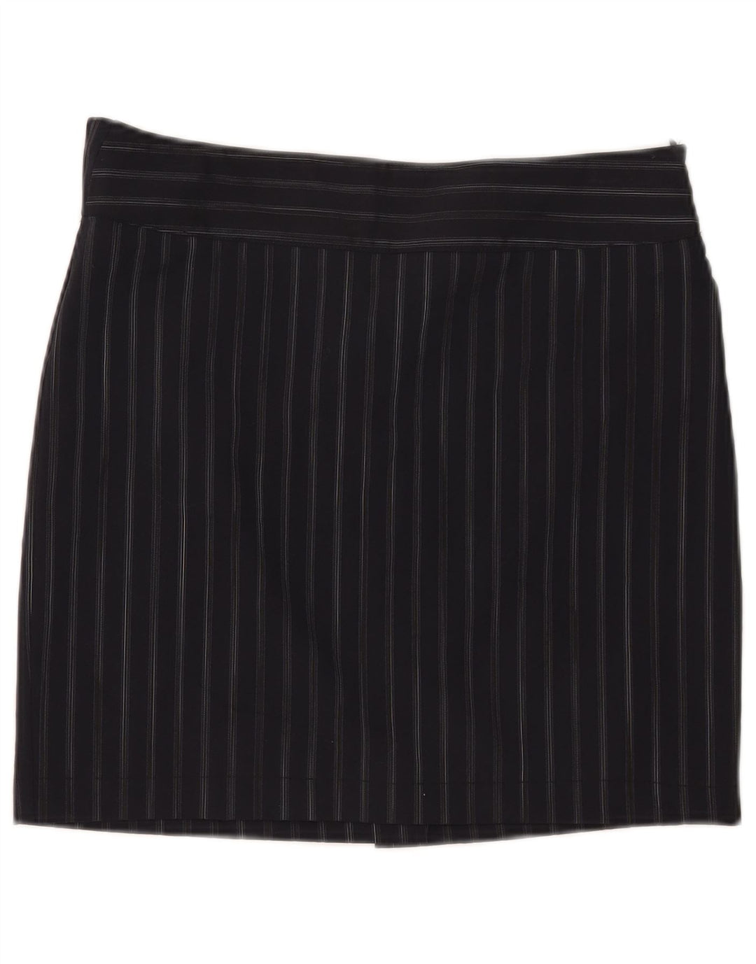 Marella Mini jupe femme UK 12 Medium W32 bleu marine à fines rayures en polyester