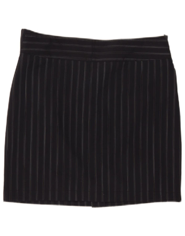 Marella Mini jupe femme UK 12 Medium W32 bleu marine à fines rayures en polyester
