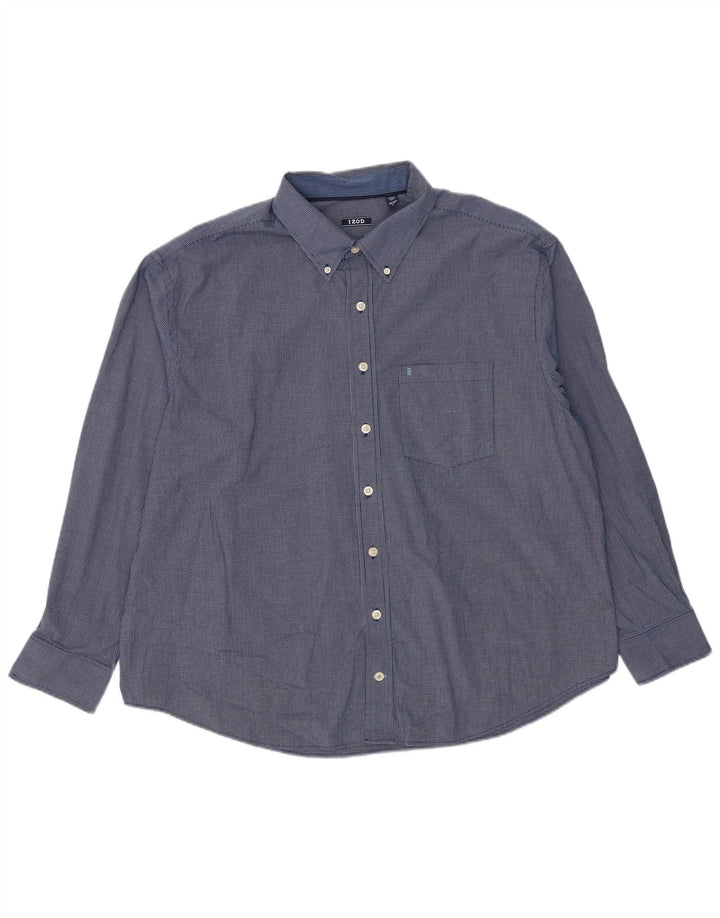 Izod Chemise ample pour homme 2XL en coton à carreaux bleu classique