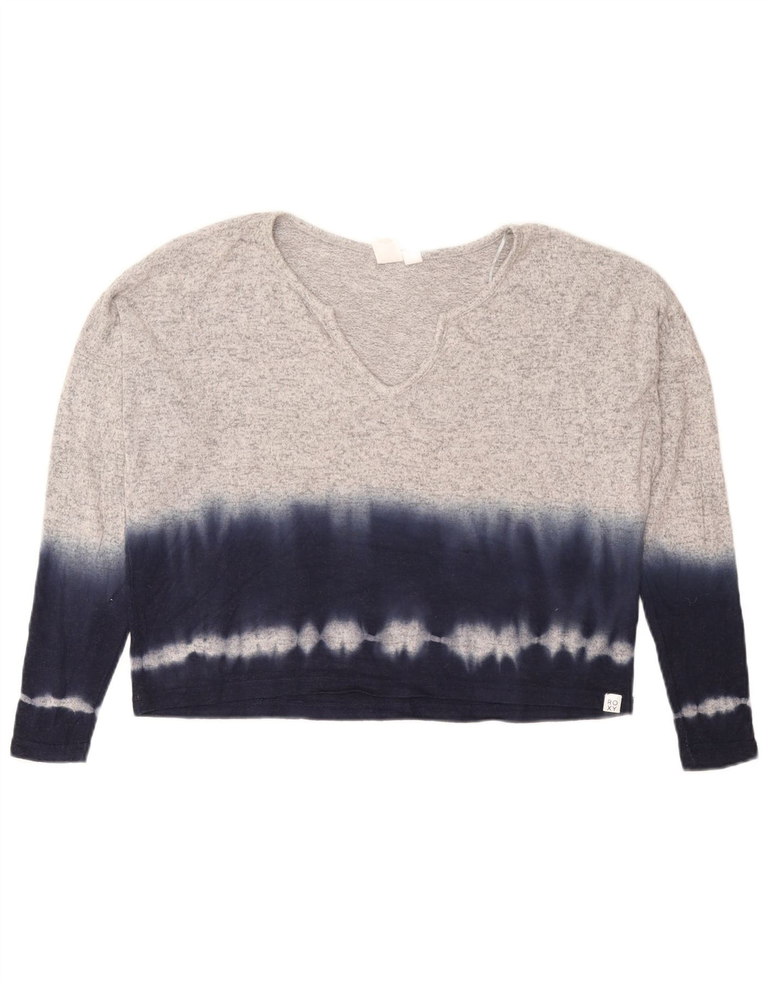 Roxy Haut surdimensionné à manches longues pour femme UK 10 Petit Gris Tie Dye Viscose