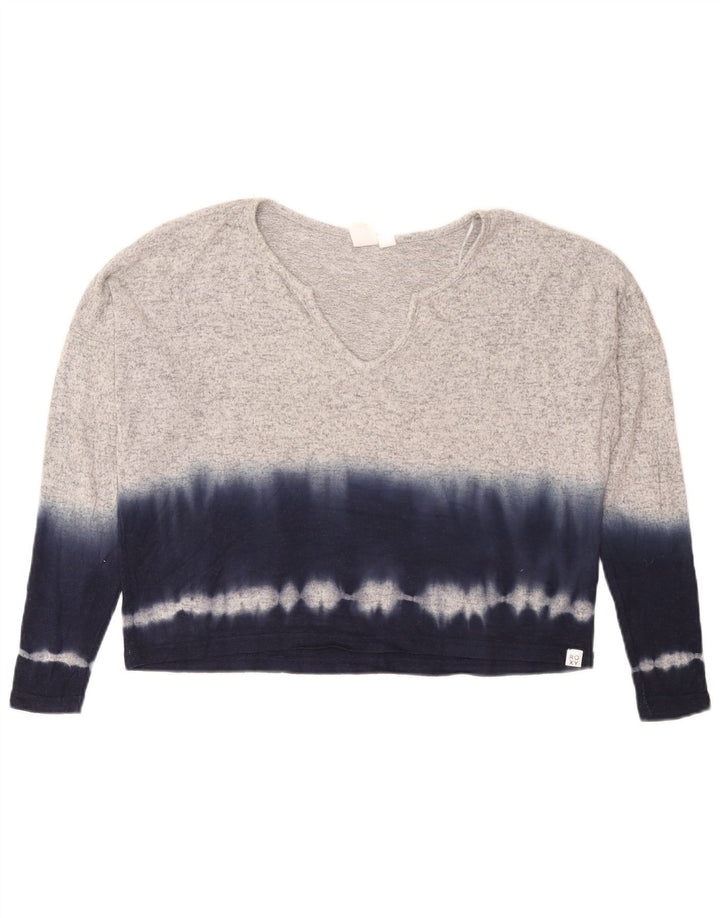 Roxy Haut surdimensionné à manches longues pour femme UK 10 Petit Gris Tie Dye Viscose