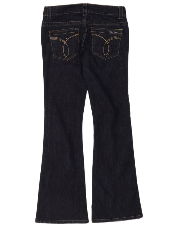 Calvin Klein Jean évasé pour femme US 6 Medium W30 L32 Bleu marine Coton