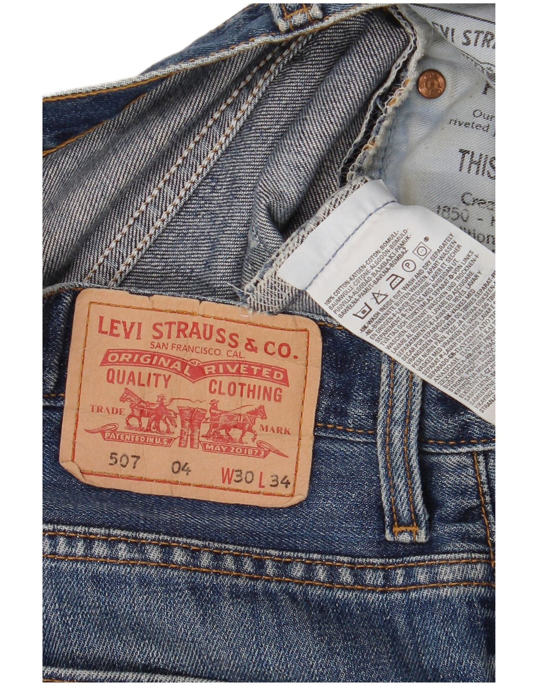 Levi's Short en Jean 507 Femme W30 Bleu Moyen Coton