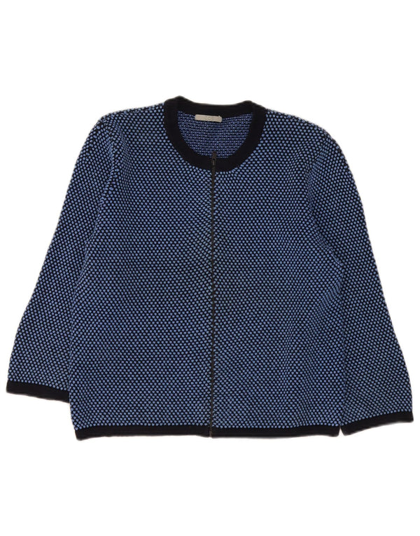 Cos Cardigan entièrement zippé pour femme UK 10 Petit coton à pois bleu
