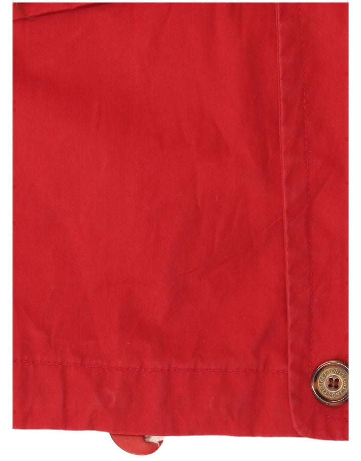 vintage Mens Hoody Loose Fit Utility Jacket UK 36 Petit Polyester Rouge