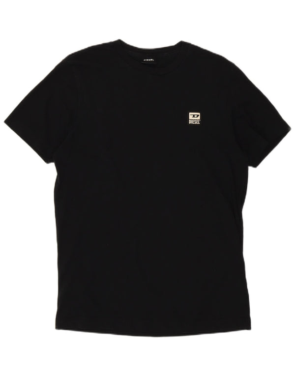 Diesel T-Shirt Femme UK 12 Coton Noir Moyen