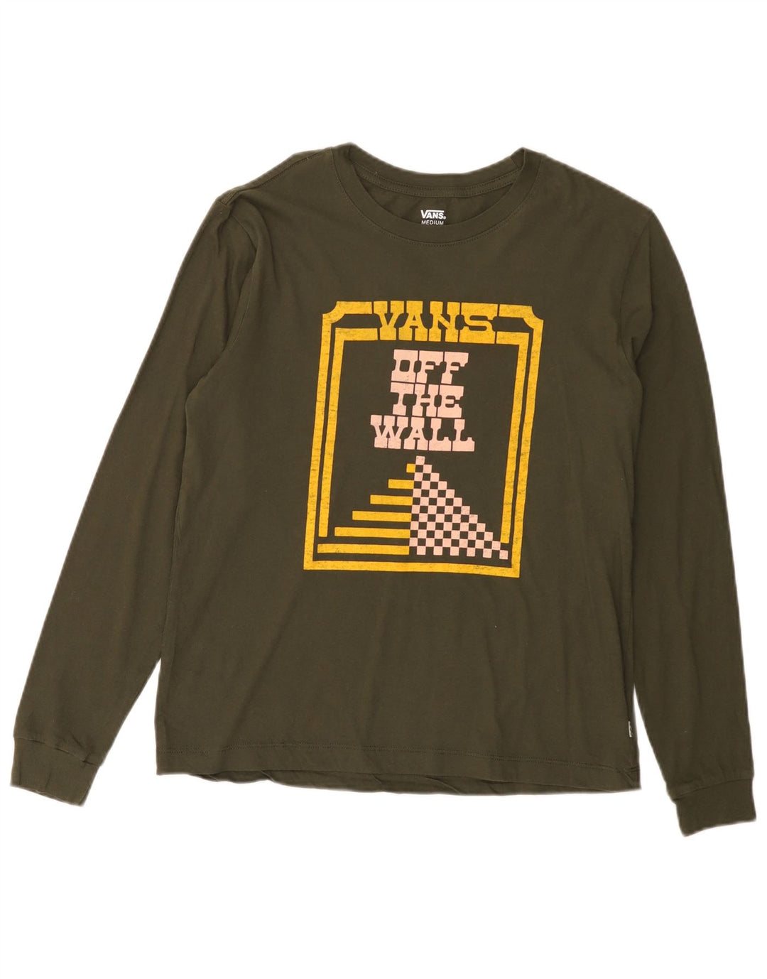 Vans Haut graphique à manches longues en coton kaki moyen pour homme