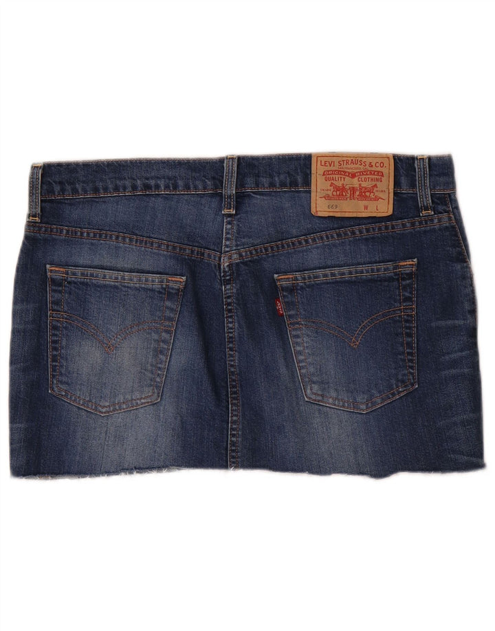 Levi's Femme 669 Mini Jupe En Jean W32 Large Bleu Marine Coton